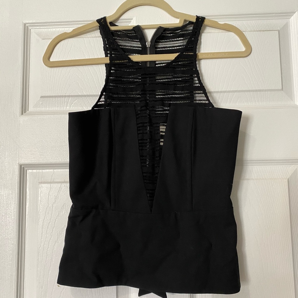 Intermix peplum low cut top